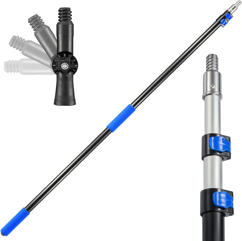Hicavar 5-12 Ft Telescoping Paint Roller Extension Pole with Angle Adaptor - Image 1
